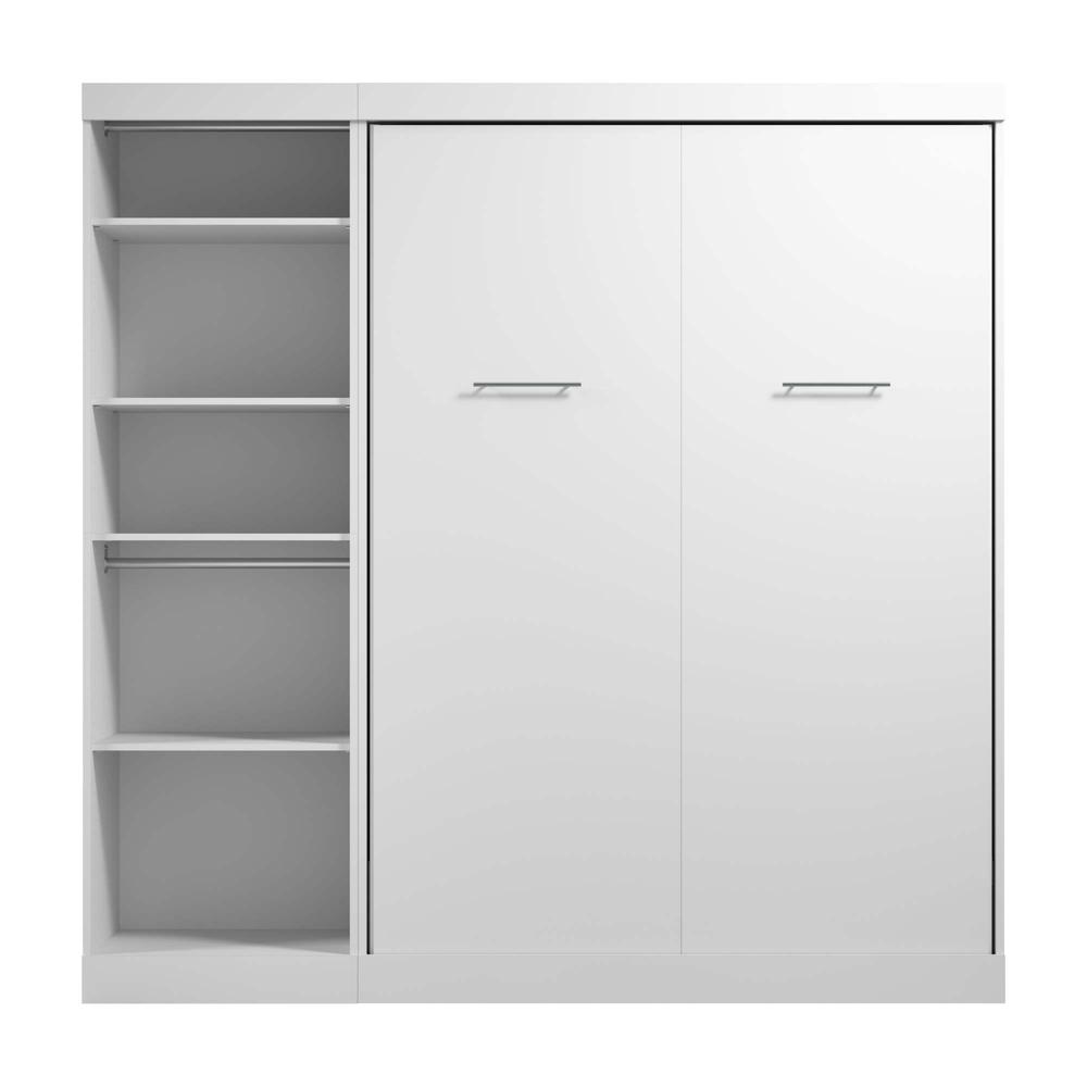 Full Murphy Bed with Closet Organizer in White. Picture 2