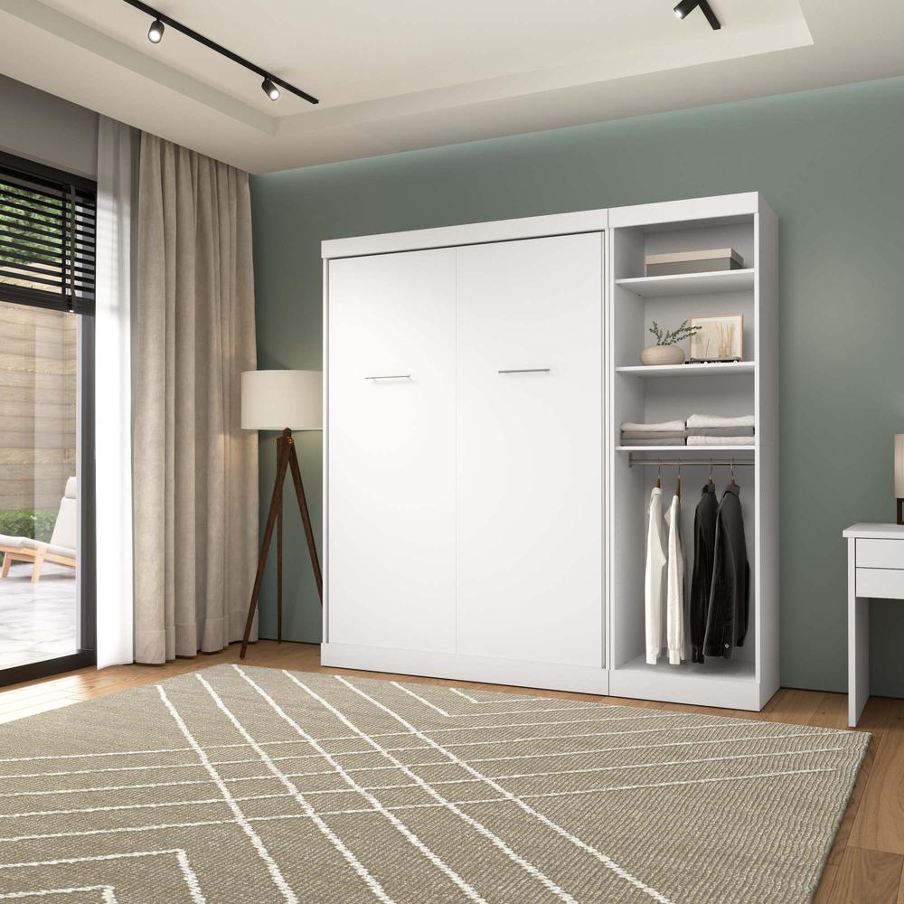 Full Murphy Bed with Closet Organizer in White. Picture 12