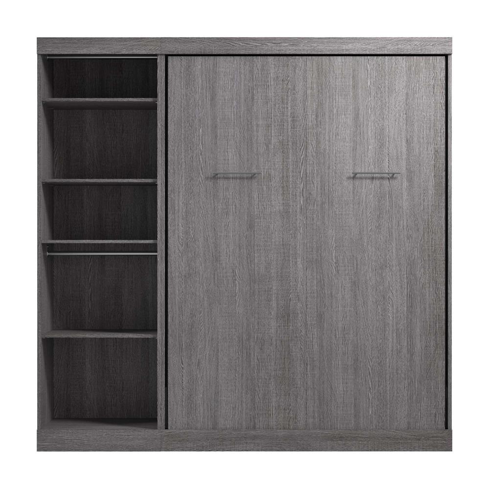 Full Murphy Bed with Closet Organizer in Bark Gray. Picture 2