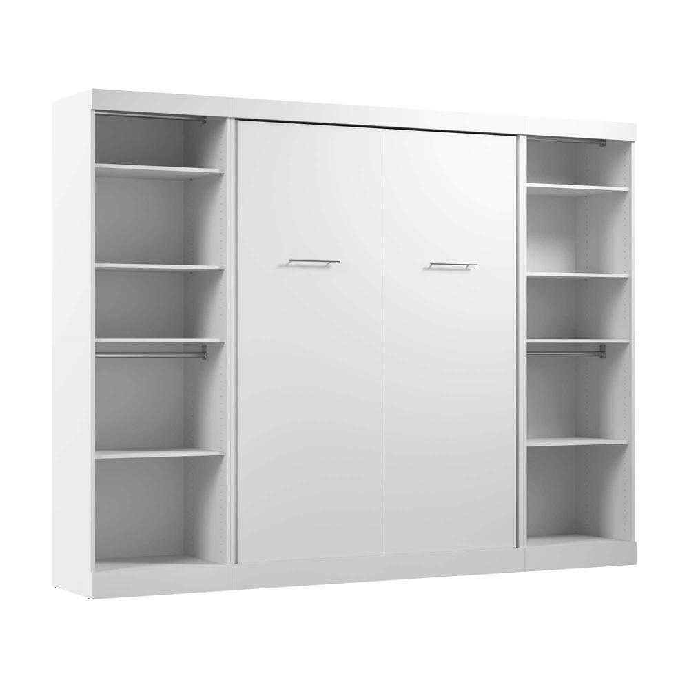 Full Murphy Bed and 2 Closet Organizers in White. Picture 1