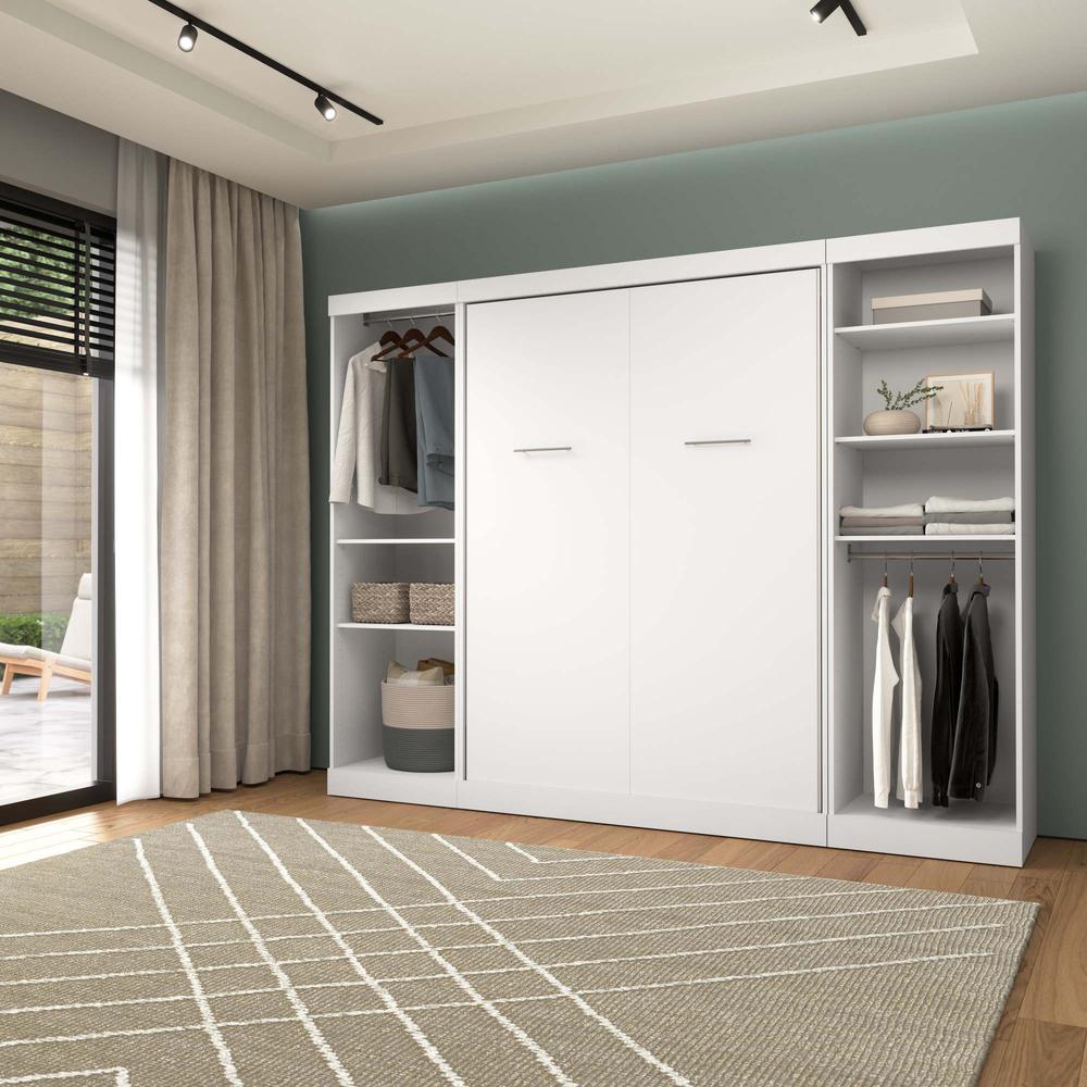 Full Murphy Bed and 2 Closet Organizers in White. Picture 12