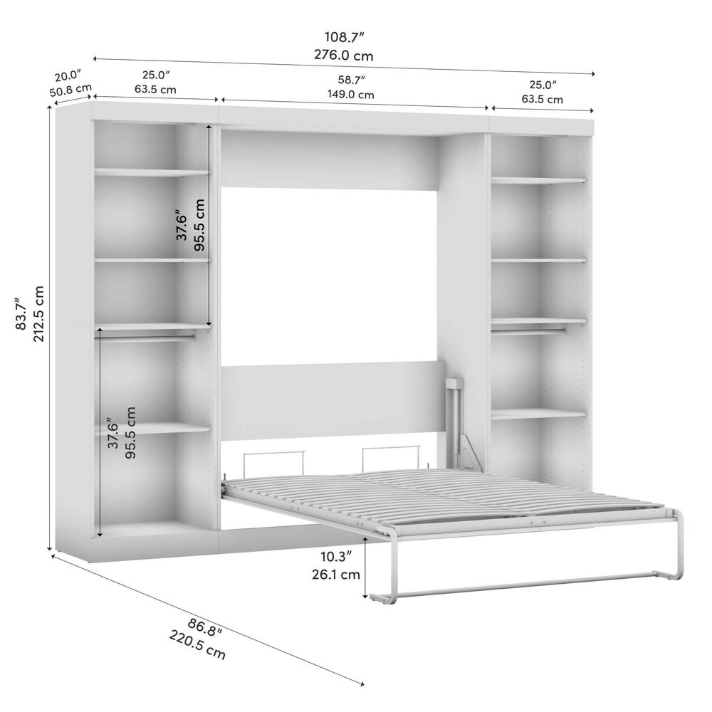 Full Murphy Bed and 2 Closet Organizers in White. Picture 10
