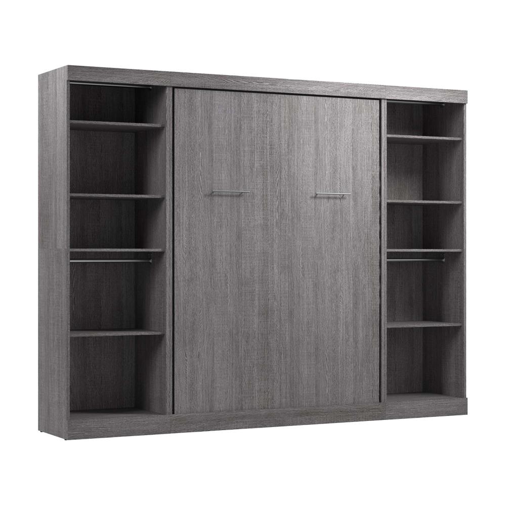 Full Murphy Bed and 2 Closet Organizers in Bark Gray. Picture 1