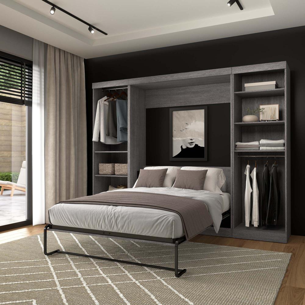 Full Murphy Bed and 2 Closet Organizers in Bark Gray. Picture 11