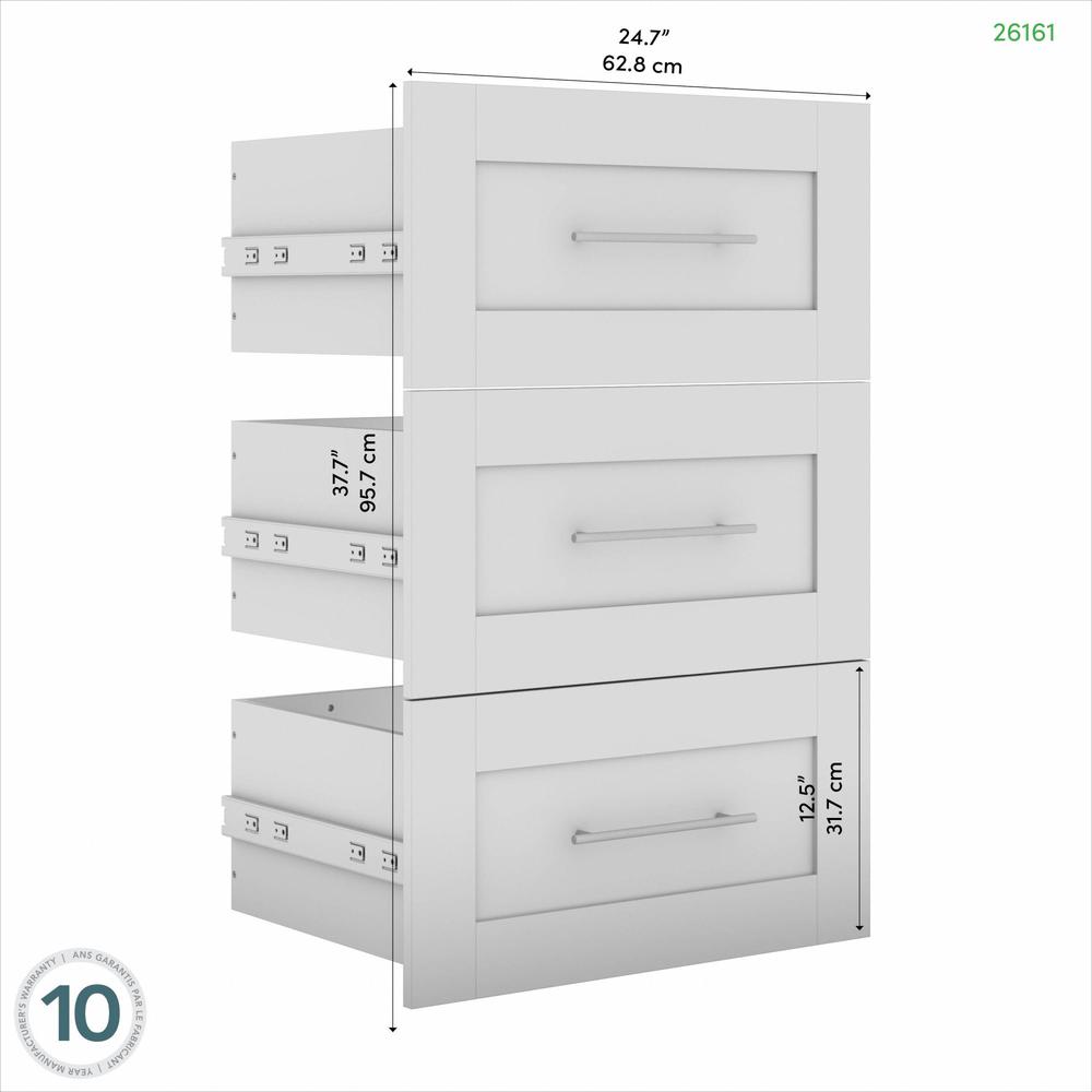Bestar Pur 3 Drawer Set for Pur 36W Closet Organizer White. Picture 5