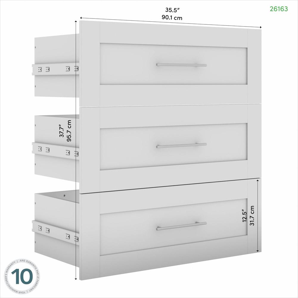 Bestar Pur 3 Drawer Set for Pur 25W Shelving Unit White. Picture 6