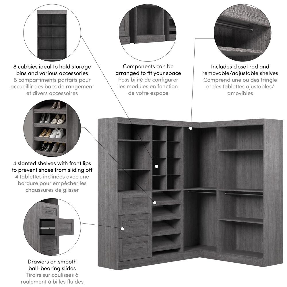 Corner Storage kit in Bark Gray. Picture 4