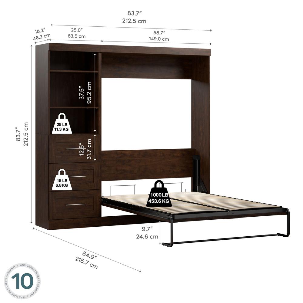 84" Full Wall bed kit in Chocolate. Picture 7