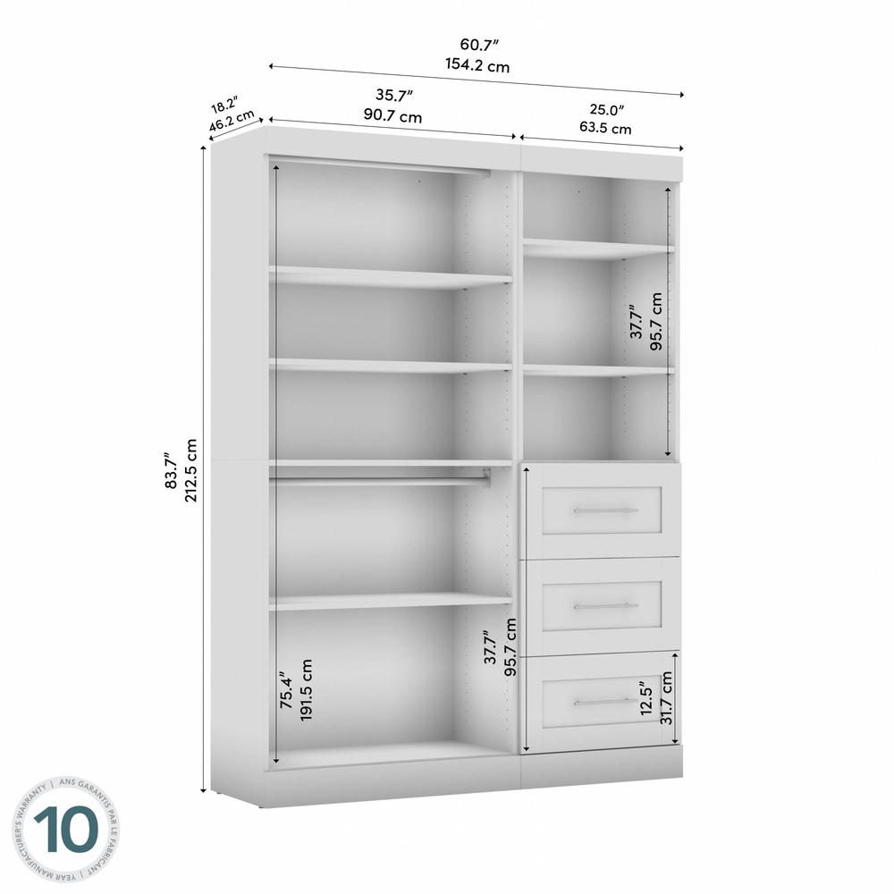 Bestar Pur 61W Closet Organizer System in rustic brown. Picture 5