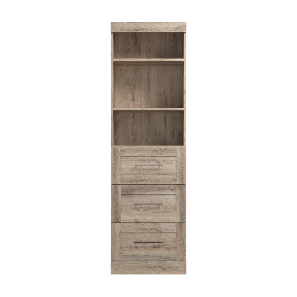 Bestar Pur 25W Closet Organizer with Drawers in rustic brown. Picture 2
