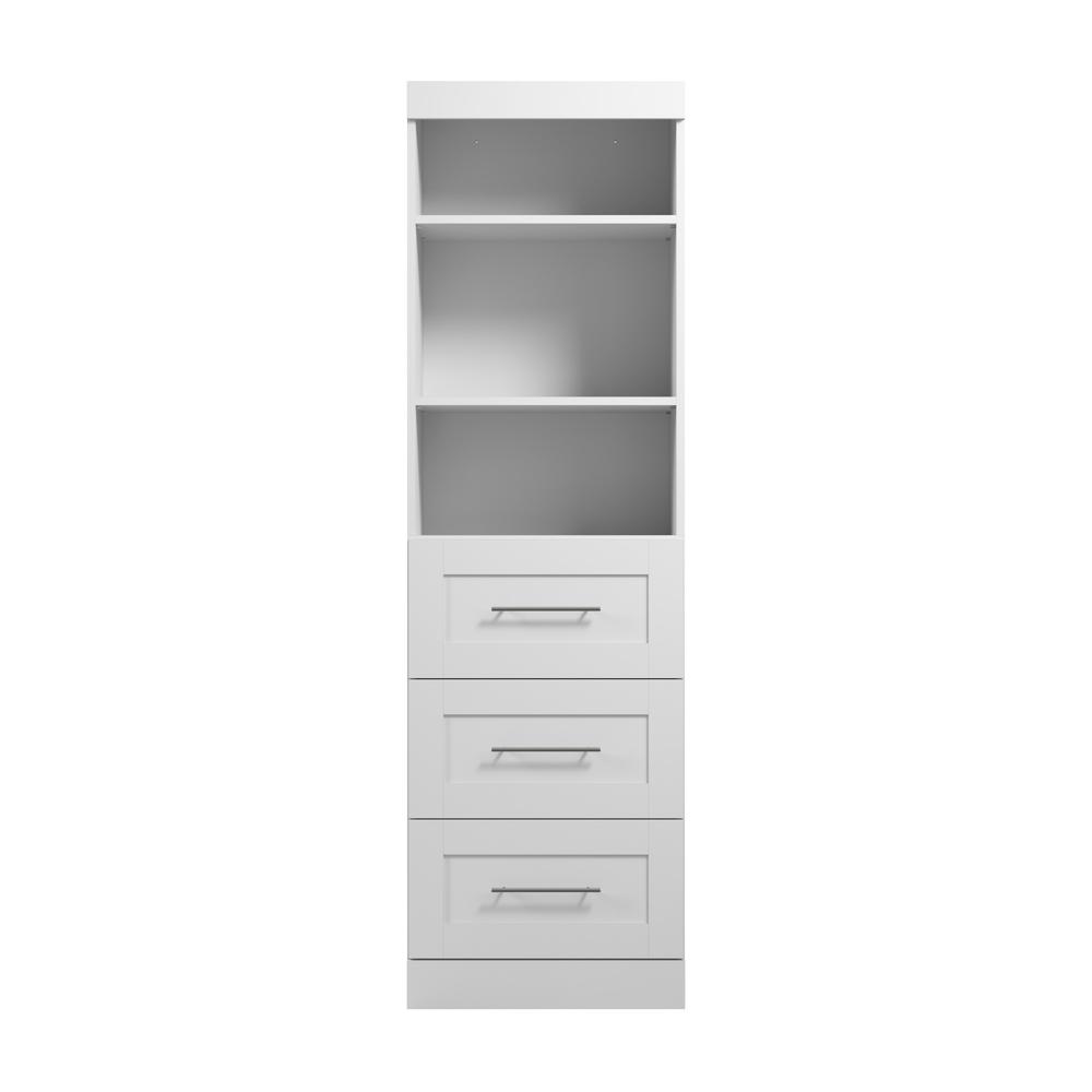 Pur 25" storage unit with 3-drawer set in White. Picture 2