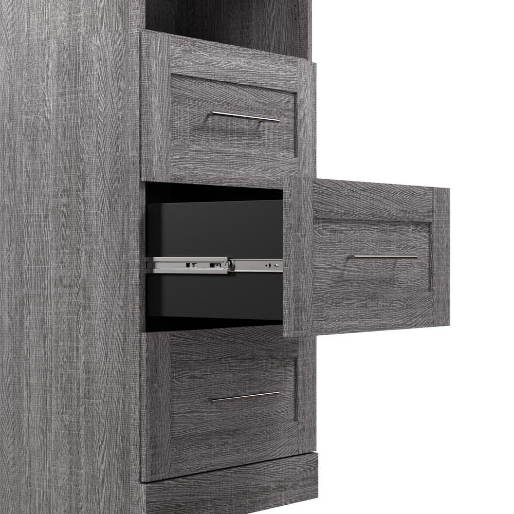 25" storage unit with 3-drawer set in Bark Gray. Picture 7