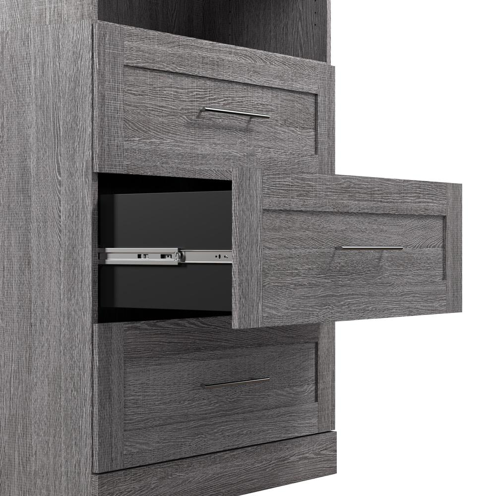 36" storage unit with 3-drawer set in Bark Gray. Picture 7
