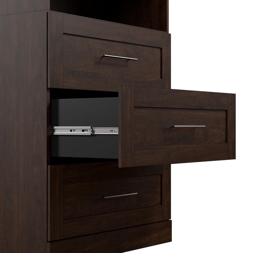 Pur 36" storage unit with 3-drawer set in Chocolate. Picture 7