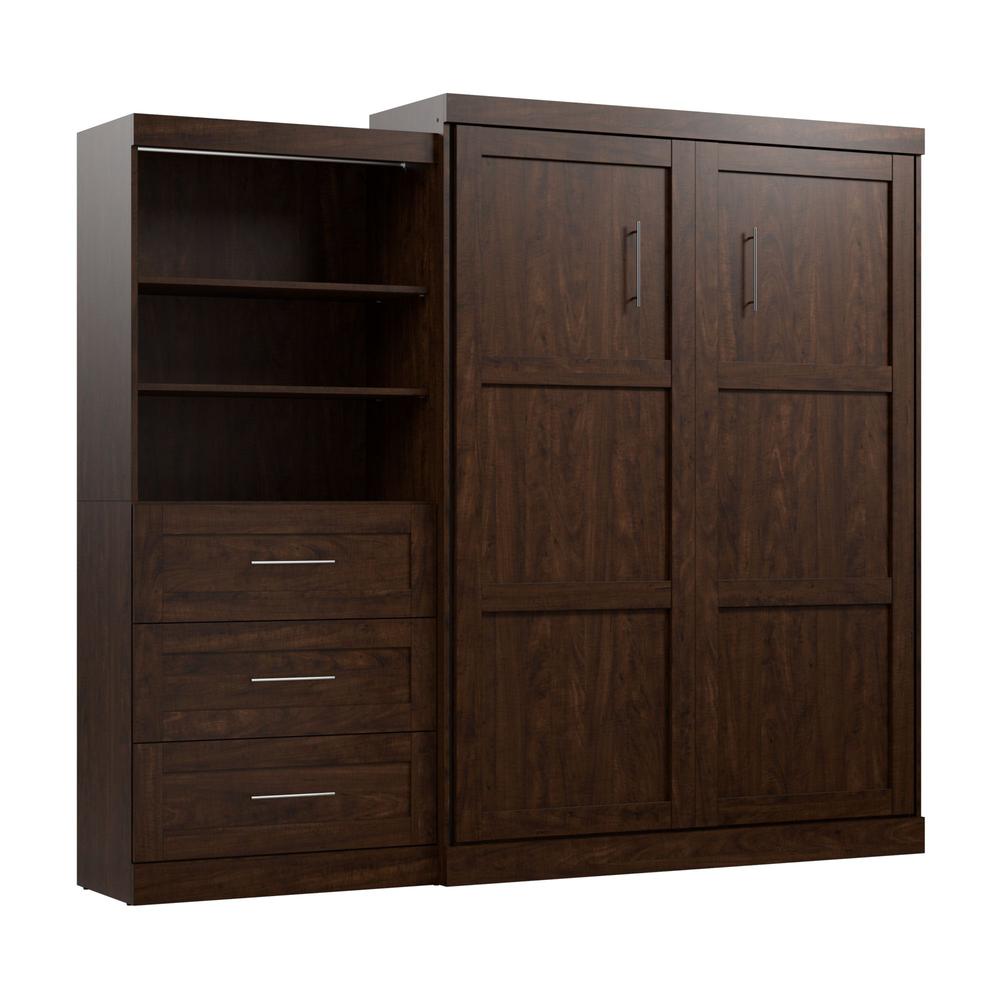 Queen Murphy Bed and Shelving Unit with Drawers (101W). Picture 1