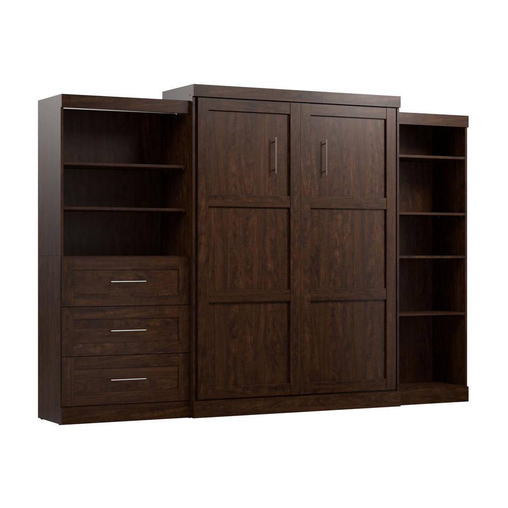 Queen Murphy Bed with Shelving and Drawers (126W). Picture 1