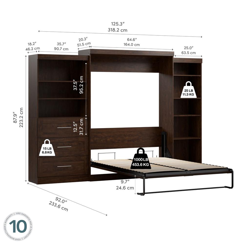 Queen Murphy Bed with Shelving and Drawers (126W). Picture 6