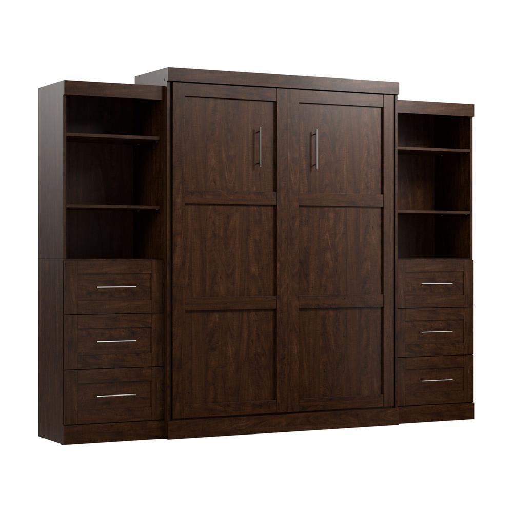 Queen Murphy Bed and 2 Shelving Units with Drawers (115W). Picture 1