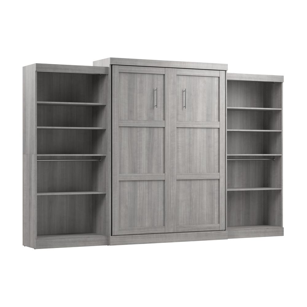 Bestar Pur 136W Queen Murphy Bed with 2 Shelving Units (137W). Picture 2