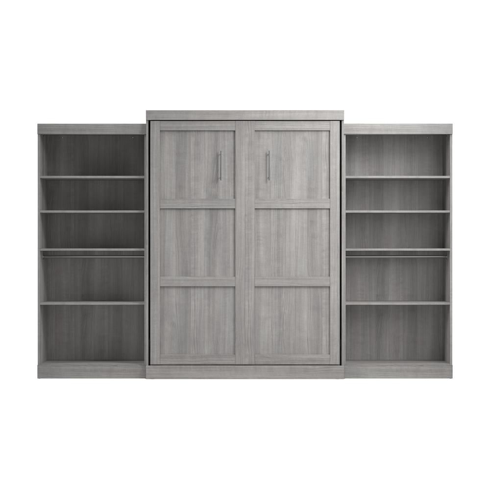 Bestar Pur 136W Queen Murphy Bed with 2 Shelving Units (137W). Picture 4