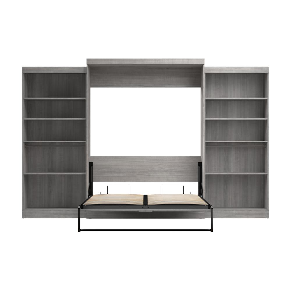 Bestar Pur 136W Queen Murphy Bed with 2 Shelving Units (137W). Picture 6