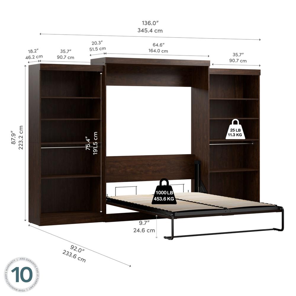 Queen Murphy Bed with 2 Shelving Units (137W). Picture 6