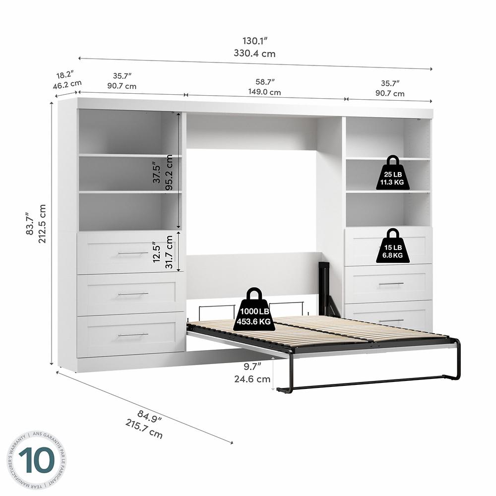 Pur 131" Full Wall bed kit in White. Picture 6