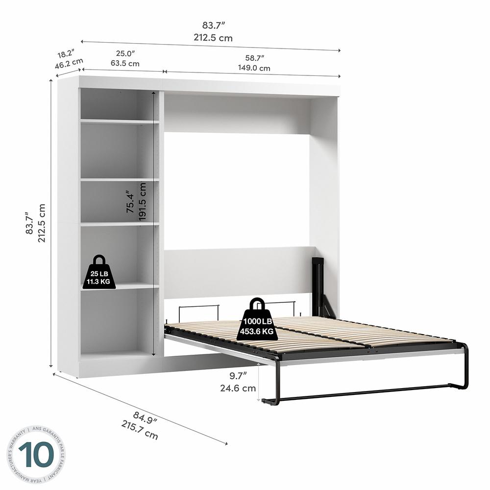 Pur 84" Full Wall bed kit in White. Picture 6