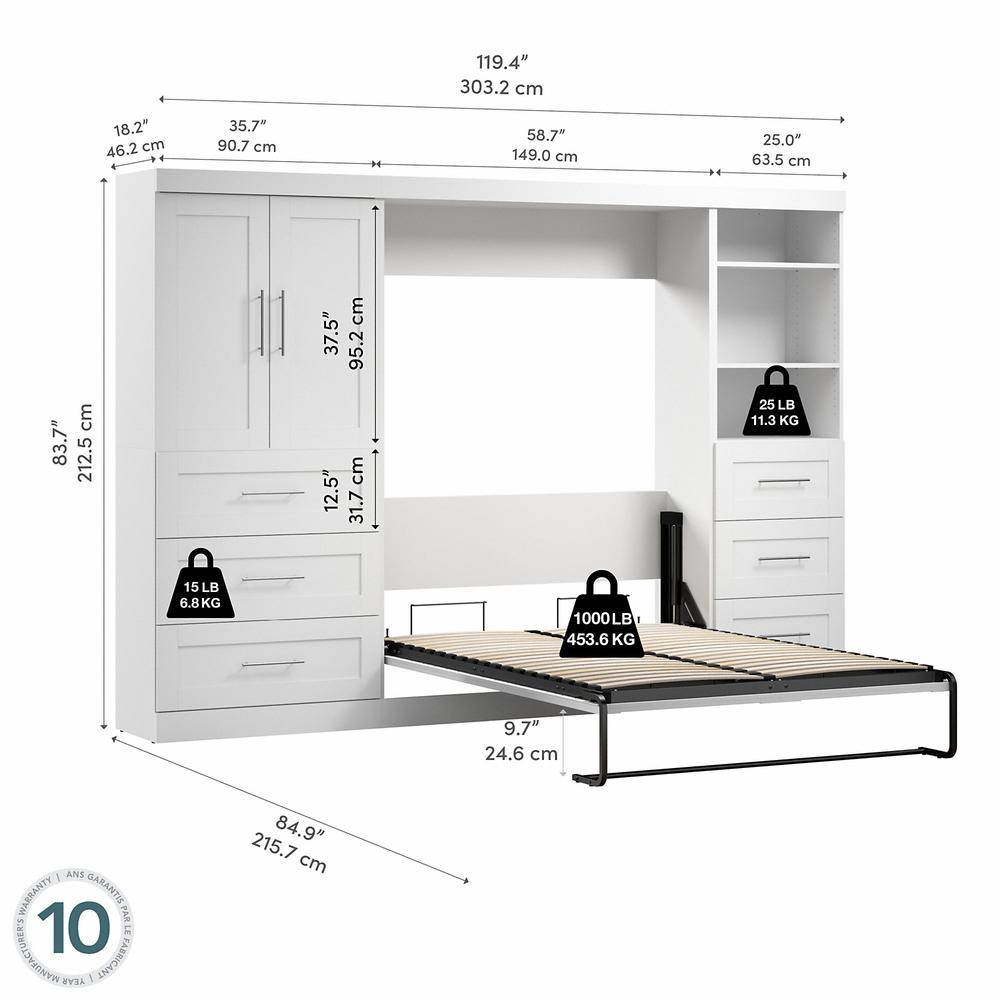 Pur 120" Full Wall bed kit in White. Picture 6