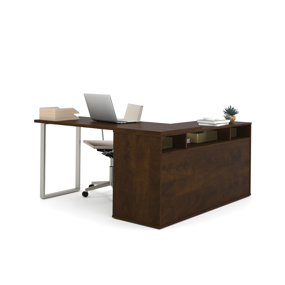 Solay L-Shaped Desk in Chocolate. Picture 3