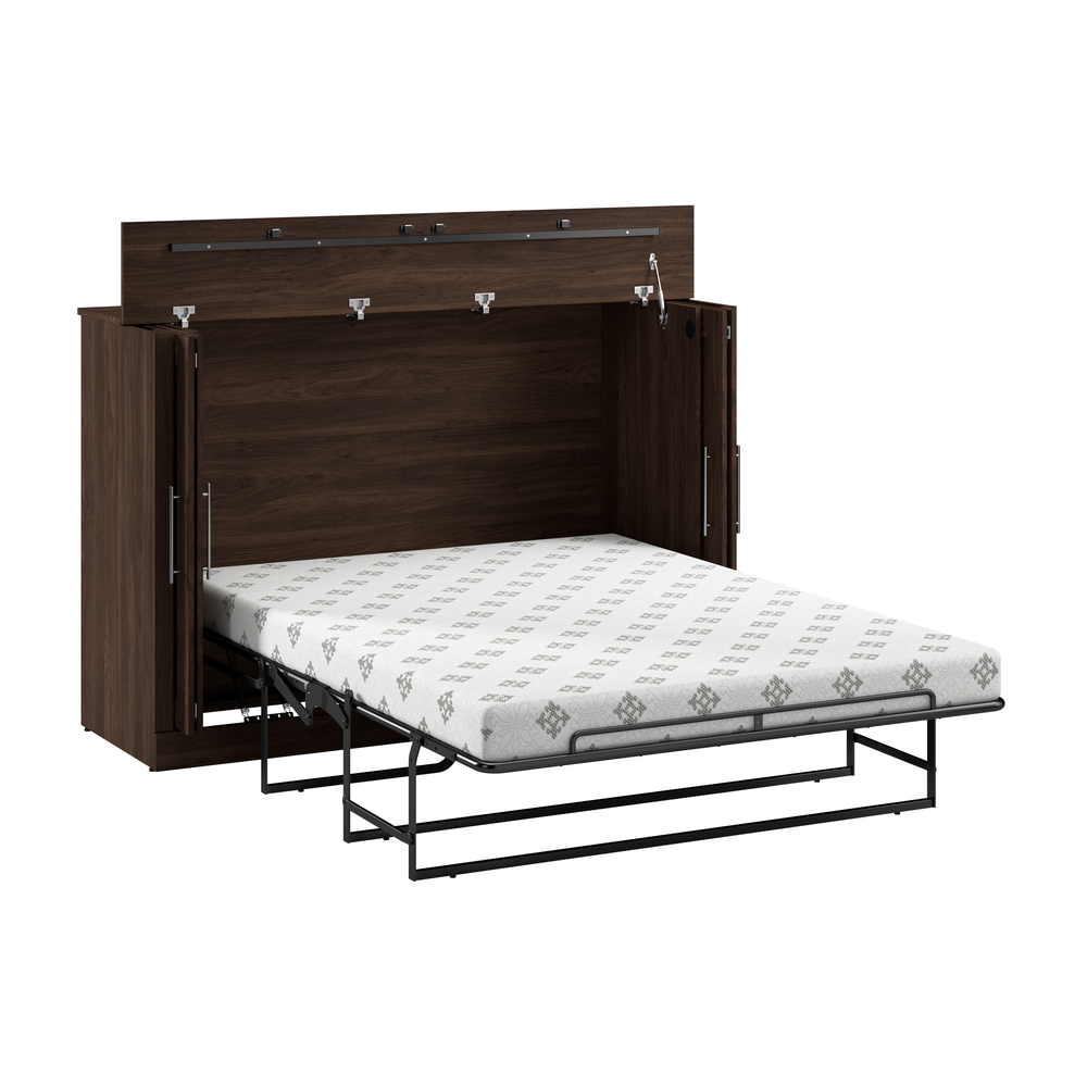 69W Full Cabinet Bed with Mattress in Black Walnut. Picture 3