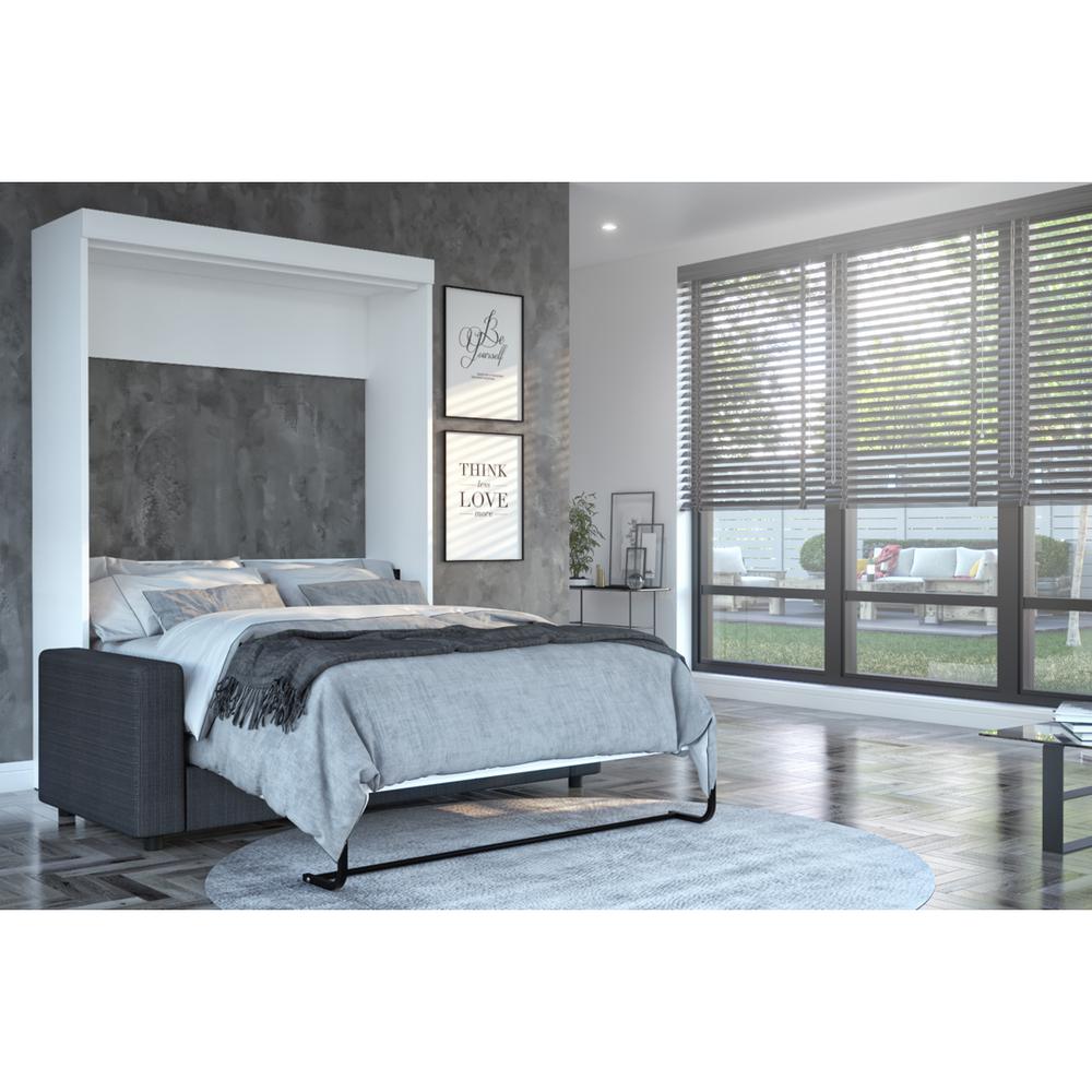 Edge 2-Piece Full Wall Bed and Sofa Set - White & Grey. Picture 2