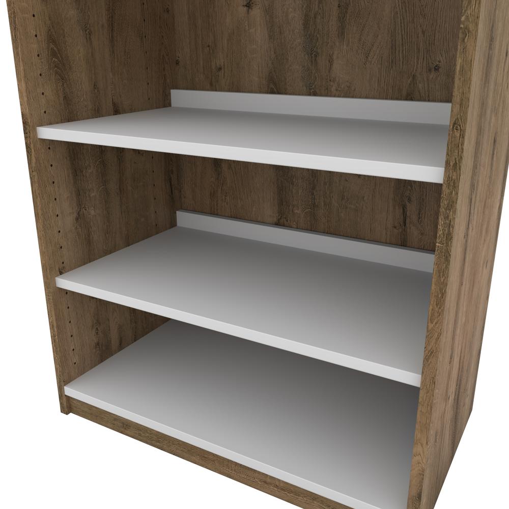 Cielo 29.5" Shoe/Closet Storage Unit Featuring Reversible Shelves in Rustic Brown and White. Picture 4