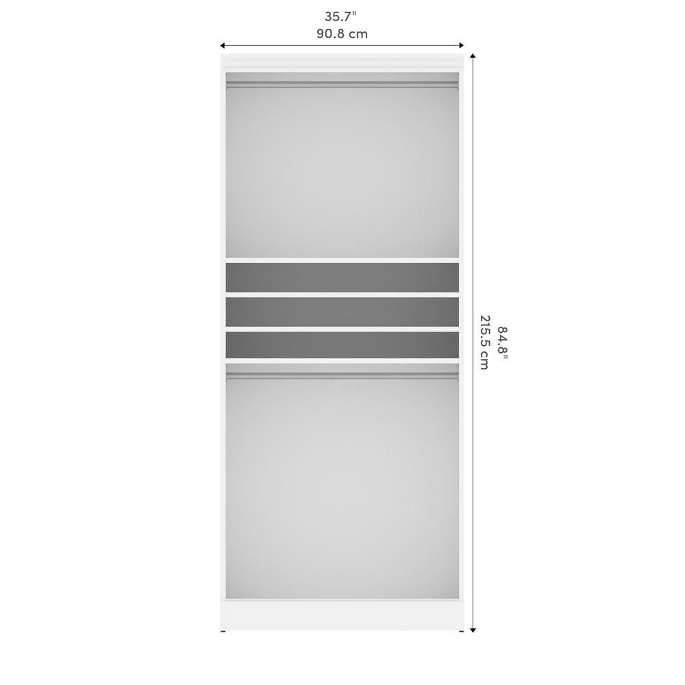 Versatile 36W Closet Organizer in White. Picture 3