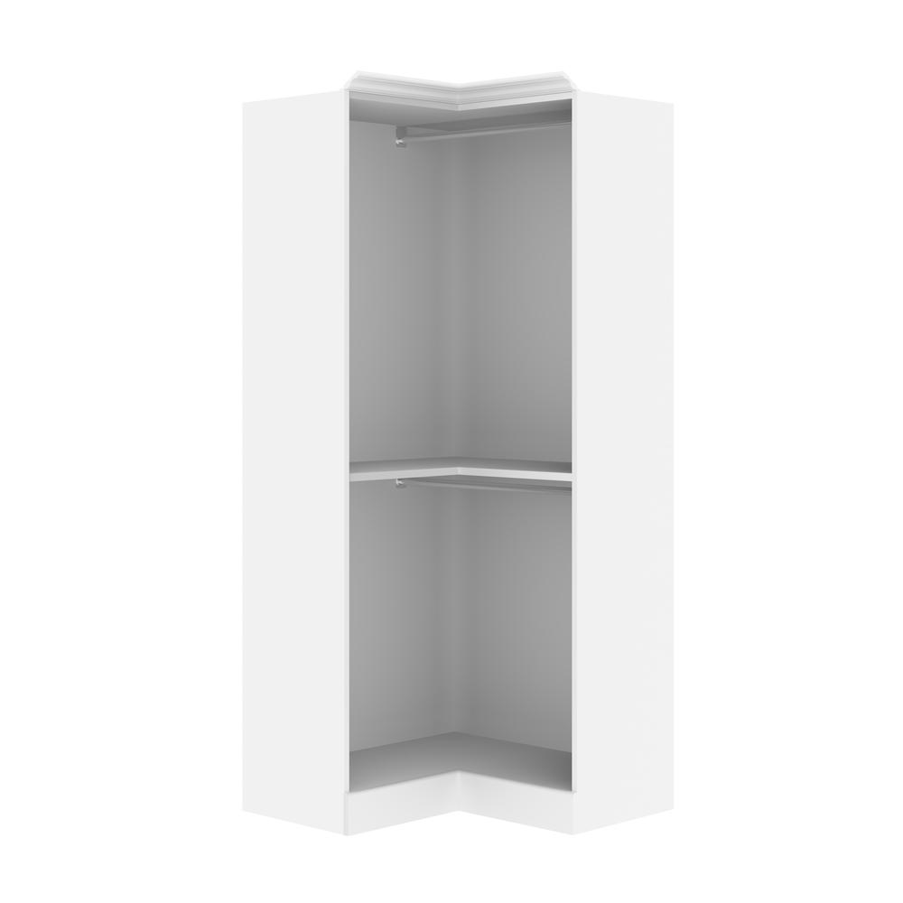 Versatile 36W Corner Closet Organizer in White. Picture 1