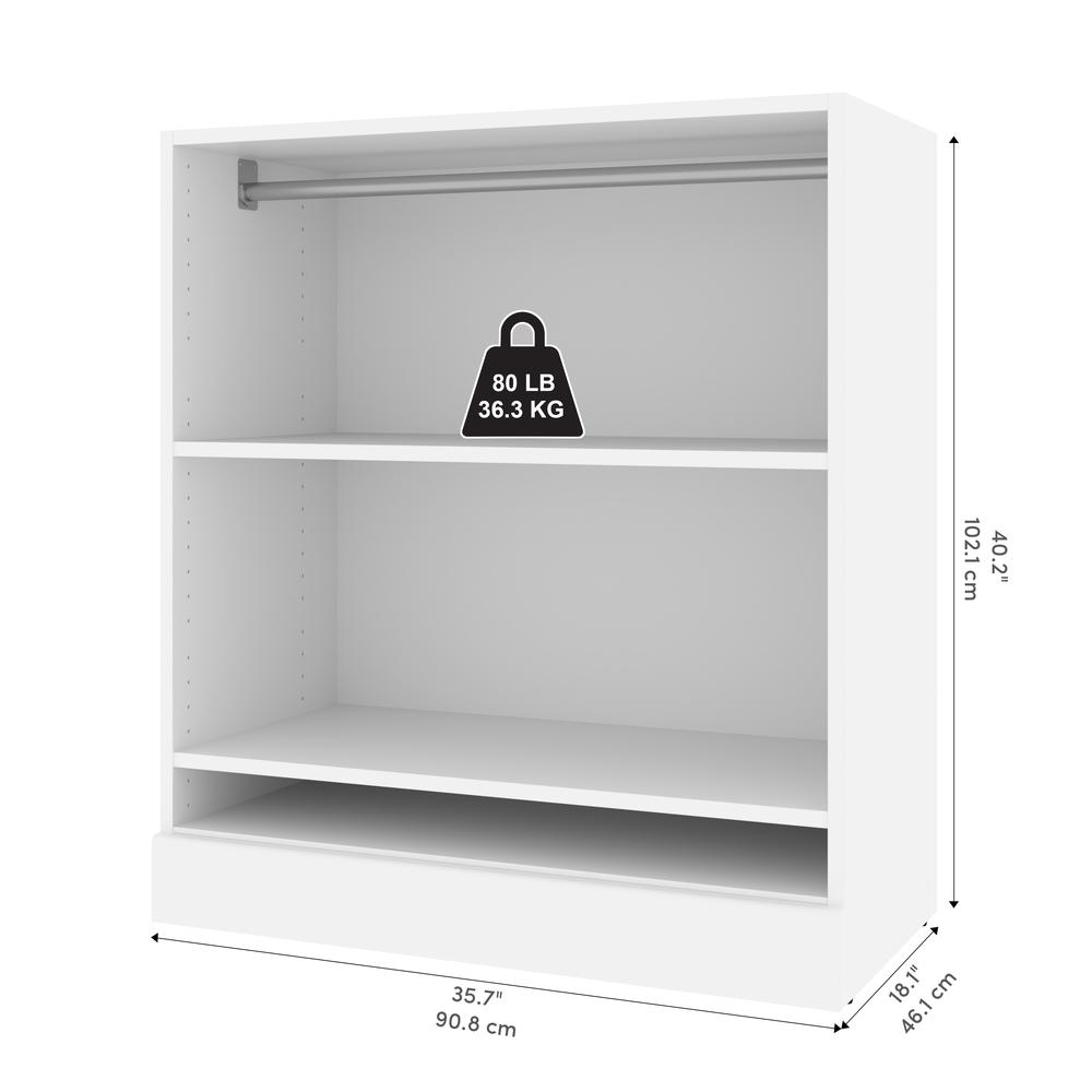 Versatile 36W Small Closet Organizer in White. Picture 10