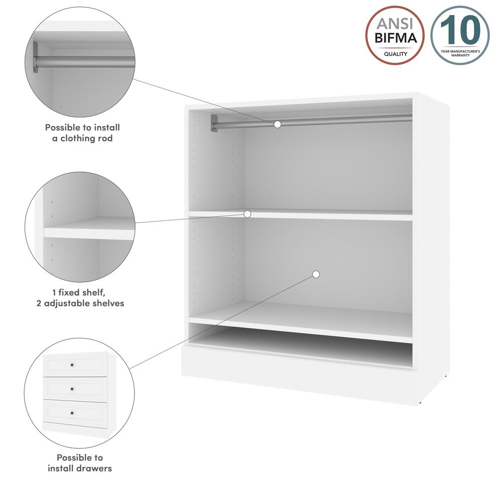 Versatile 36W Small Closet Organizer in White. Picture 12