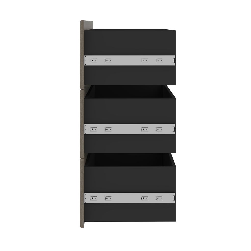 Versatile 3 Drawer Set for Versatile 25W Closet Organizer in Walnut Gray. Picture 6