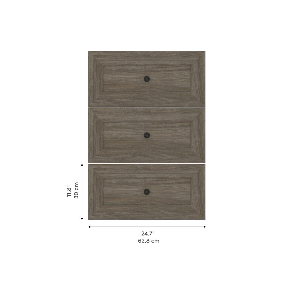 Versatile 3 Drawer Set for Versatile 25W Closet Organizer in Walnut Gray. Picture 10