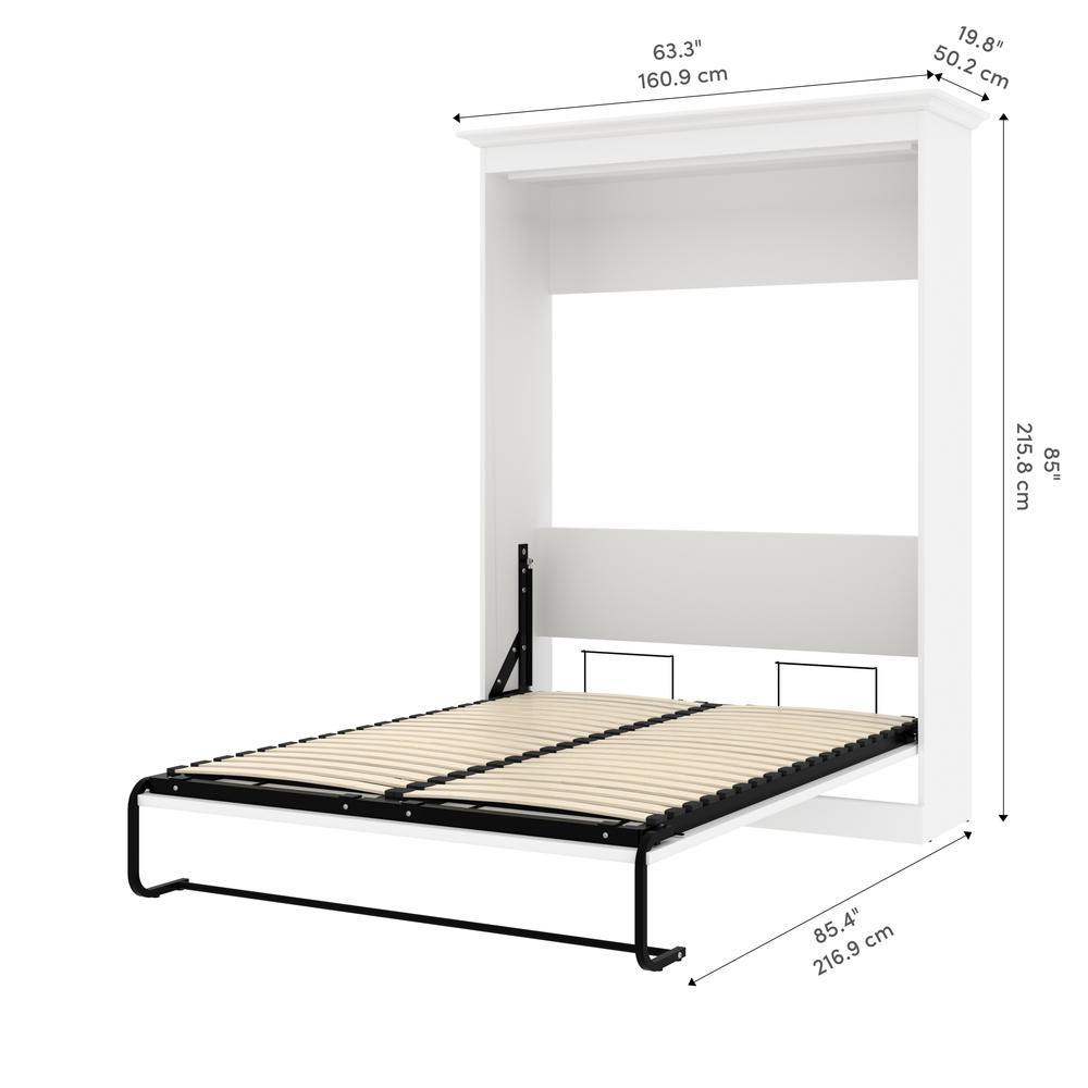 Versatile 64W Full Murphy Bed in White. Picture 10
