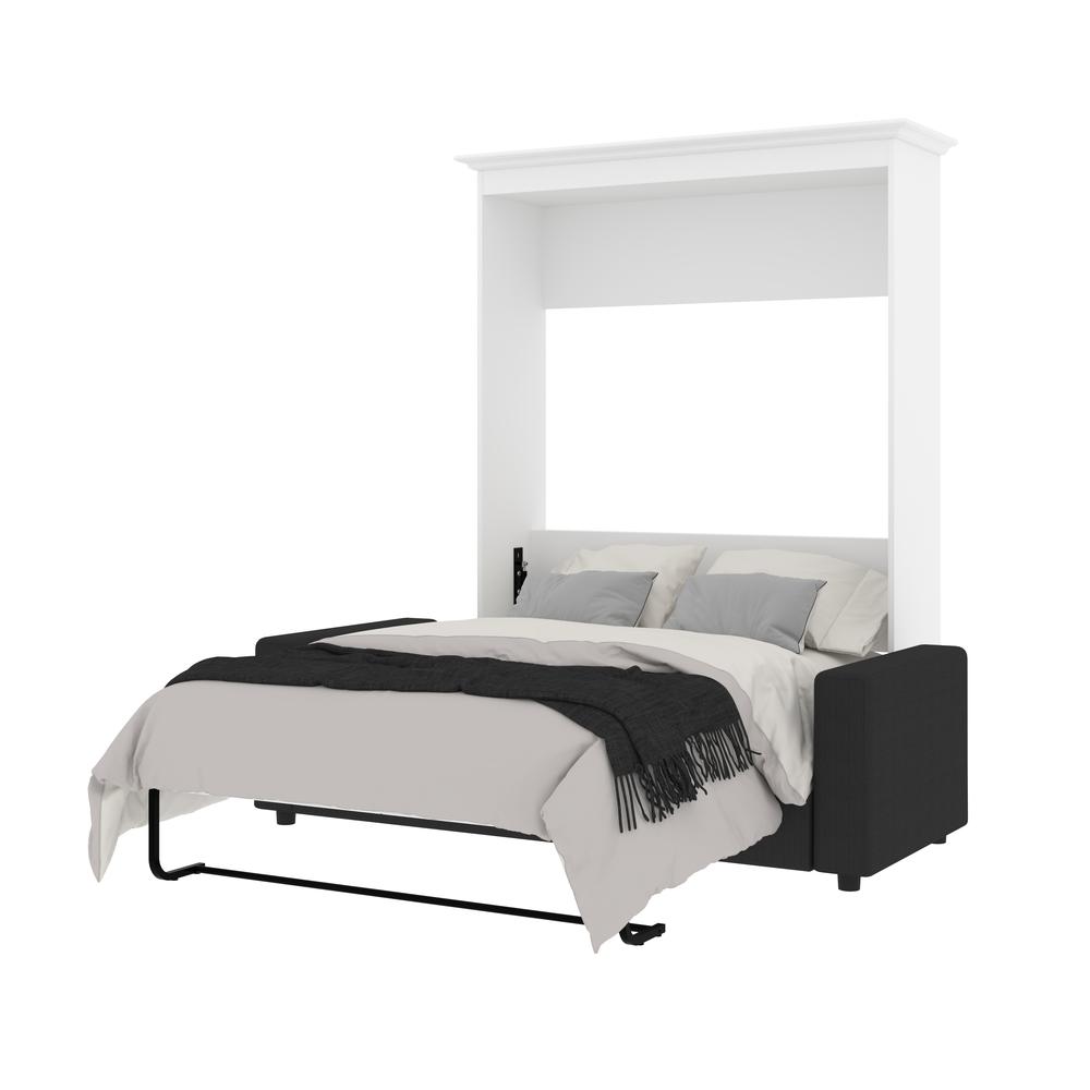 Versatile Full Murphy Bed with Sofa (73W) in White. Picture 5