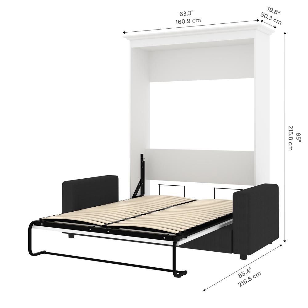 Versatile Full Murphy Bed with Sofa (73W) in White. Picture 13