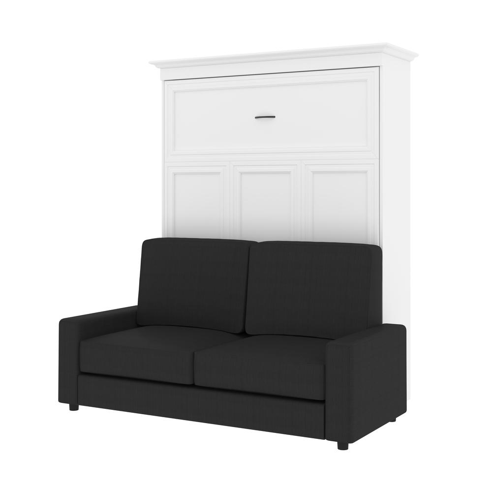 Versatile Queen Murphy Bed with Sofa (78W) in White. Picture 2