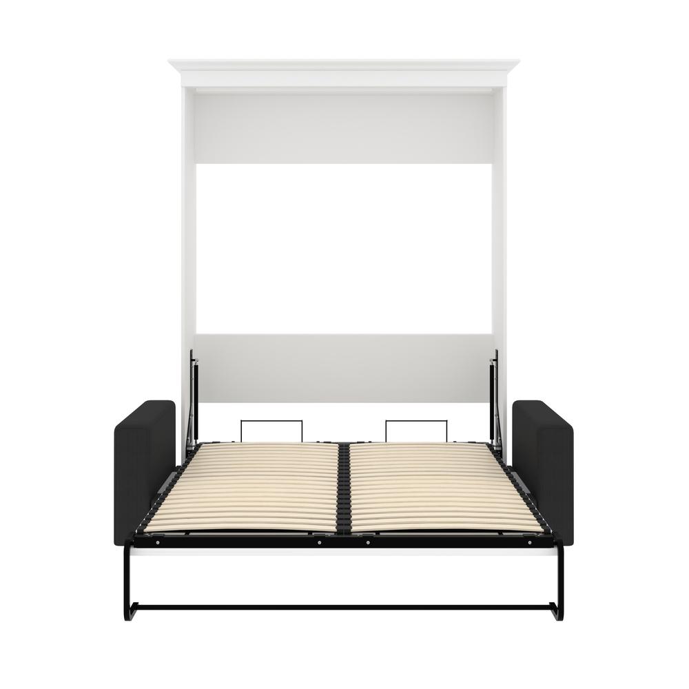 Versatile Queen Murphy Bed with Sofa (78W) in White. Picture 5