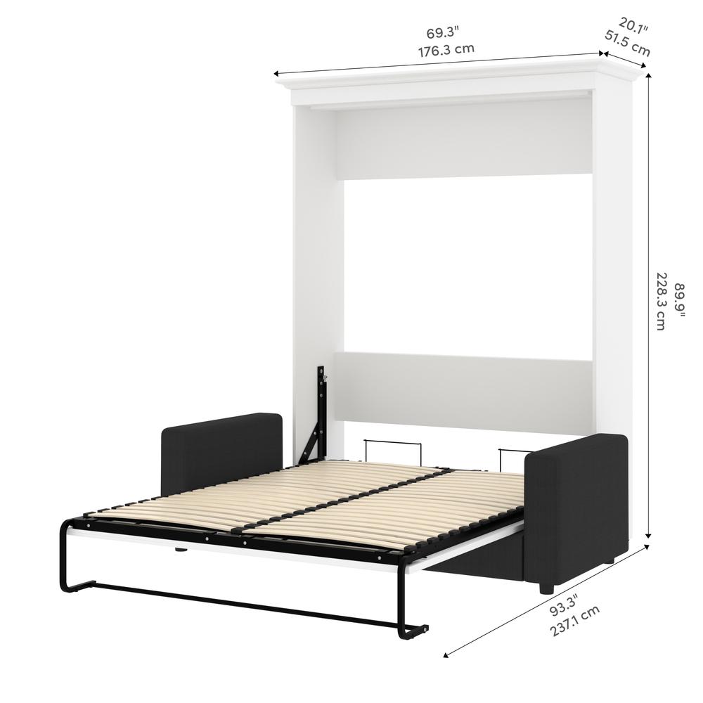 Versatile Queen Murphy Bed with Sofa (78W) in White. Picture 13