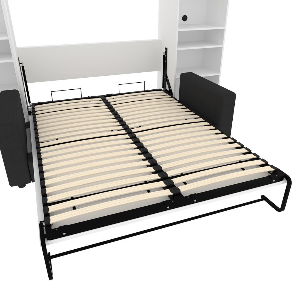 Versatile Queen Murphy Bed with Sofa and Closet Organizers (115W) in White. Picture 20