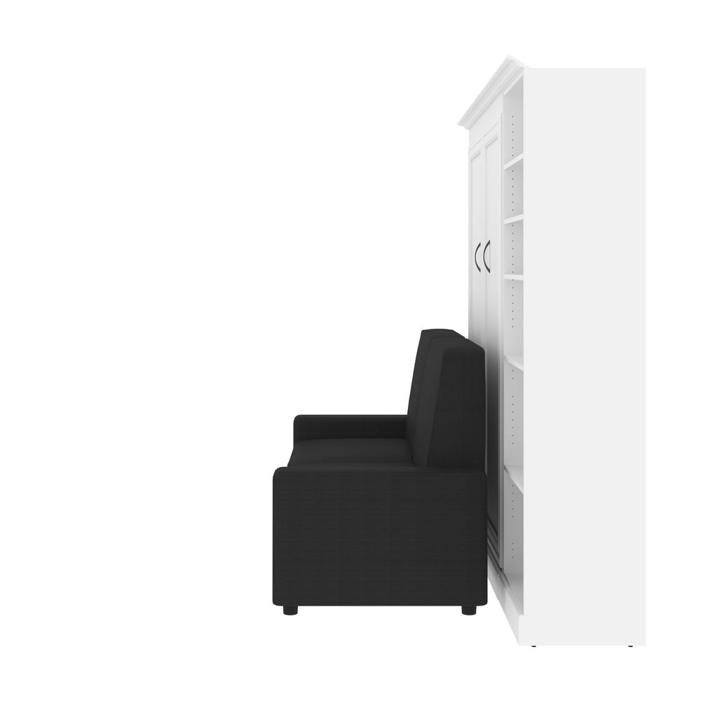 Versatile Full Murphy Bed with Sofa and Closet Organizer (91W) in White. Picture 23