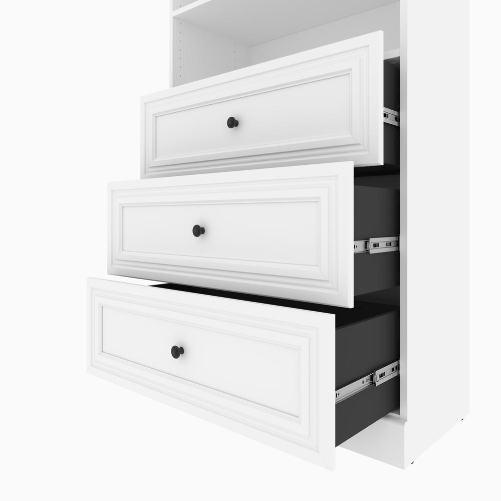 Versatile 36W Closet Organizer with Drawers in White. Picture 5