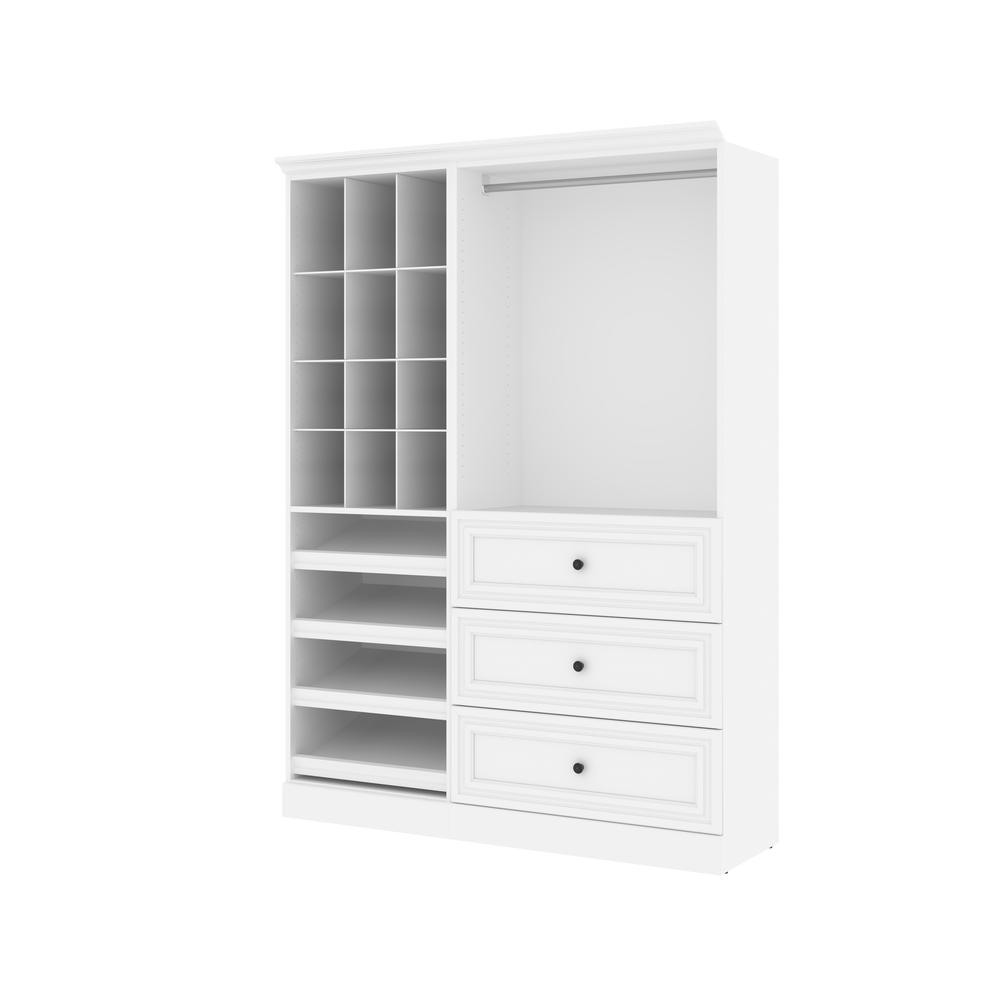 Versatile 61W Closet Organizer System with Drawers in White. Picture 2