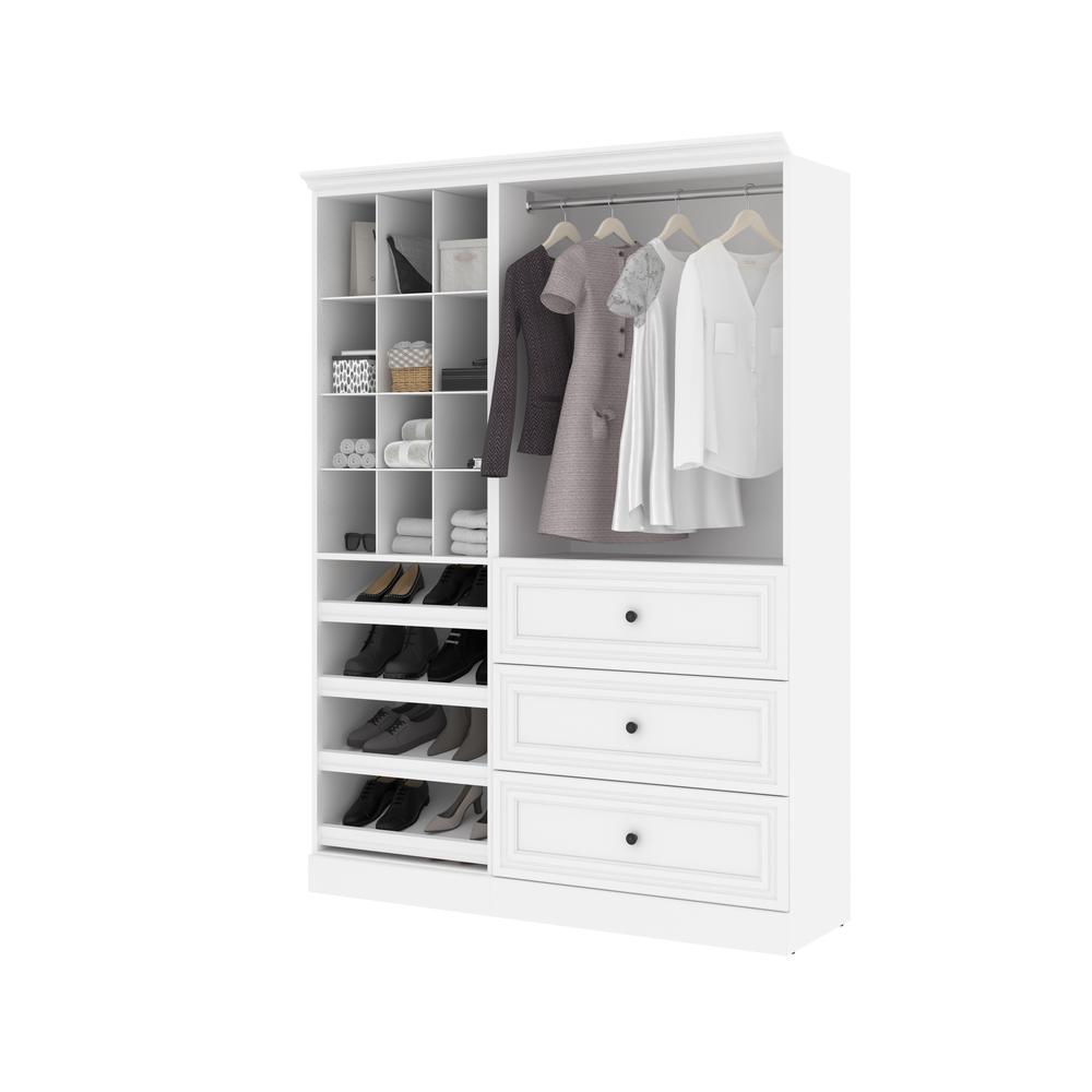 Versatile 61W Closet Organizer System with Drawers in White. Picture 3